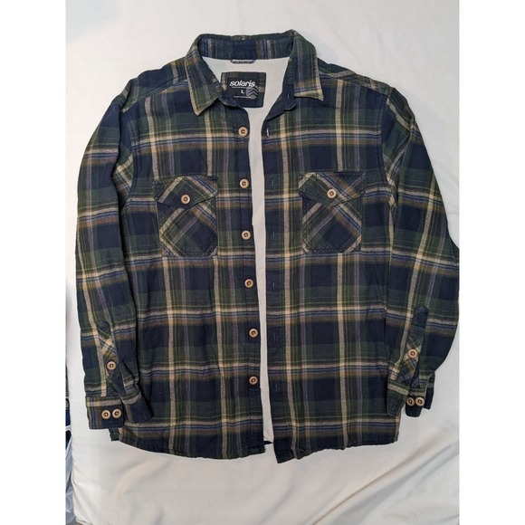 solaris Other - Solaris Men's Plaid Flannel Lined Shirt Jacket Size Large